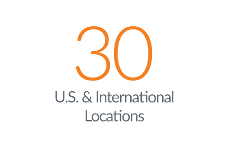 30 个美国和国际网点