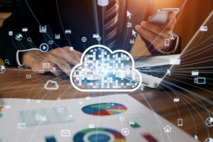 Cloud computing concept. Communication network.