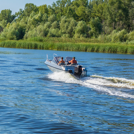 KurtHuntzinger-NotatWork boat on a lake