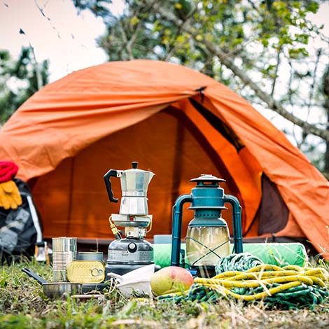 Equipment and accessories for mountain hiking in the wilderness
