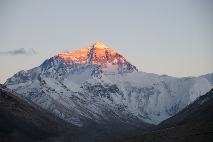 Mt. Everest at sunset from the Tibetan Base Camp