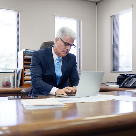 CEO in his office