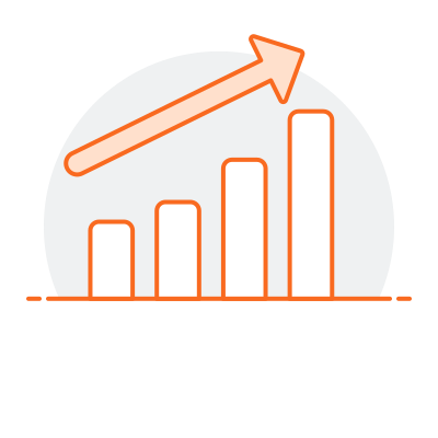 illustration of an increasing bar graph