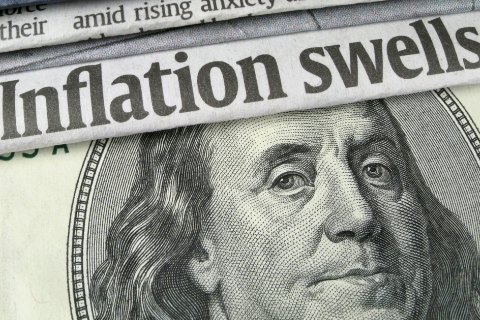 Benjimin Franklin $100 bill headline on inflation