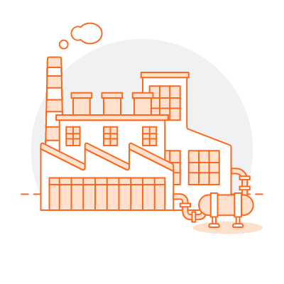 digital illustration of a factory
