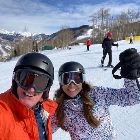 Caroline Galbraith skiing