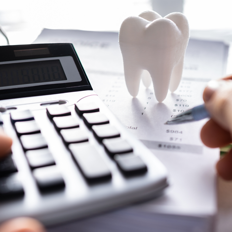 Tooth with calculator and business reports