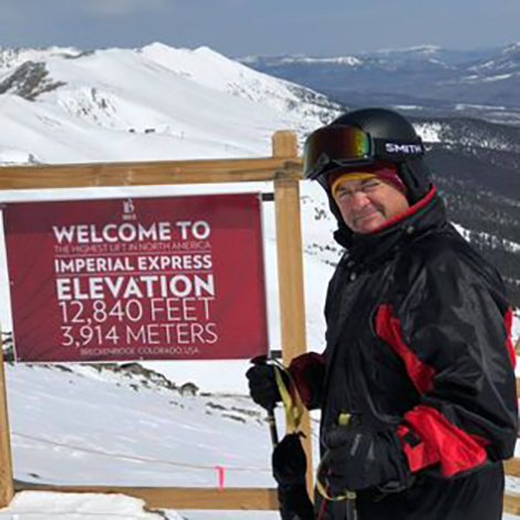 Christopher DeMay skiing