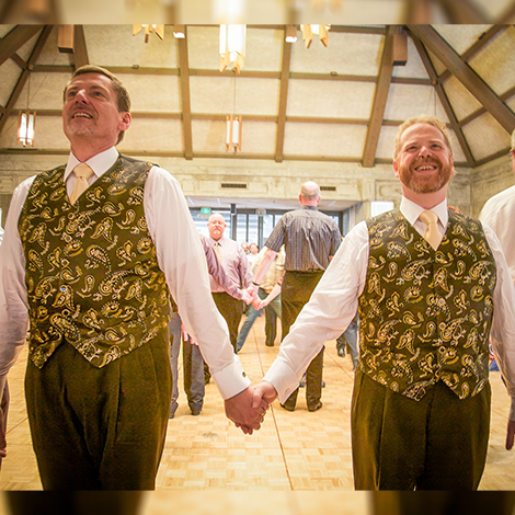 Geoffrey Kulik and husband square-dancing