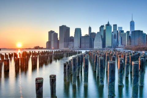 New York City skyline waterview