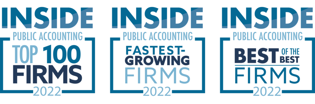 Inside Public Accounting 2022 Awards for Top 100 Firm, Fastest Growing Firms and Best of the Best Firms