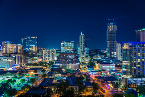 Dallas TX skyline night time