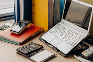 laptop on desk