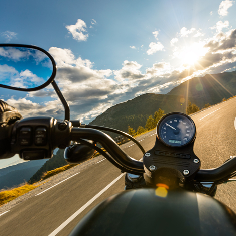 Motorcycle being driven