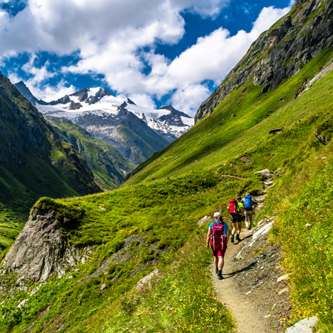 People hiking a mountain