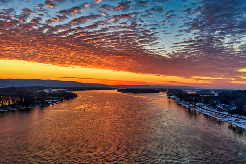 Mississippi river at sunset