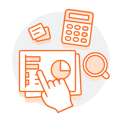 analyze-files-1 decorative illustration of a workspace