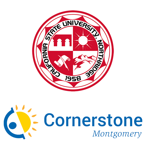 Cal State Northridge logo and Cornerstone Montgomery logo