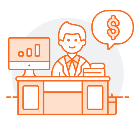 Greg-Plotts-specialty decorative illustration of man behind desk