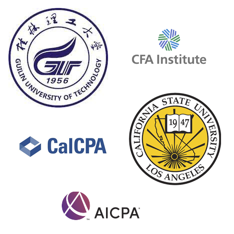 UCal university, aicpa, cfa institute and cal cpa logos