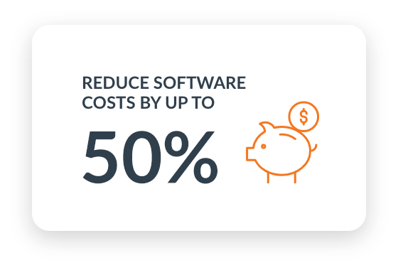 Reduce software costs up to 50%