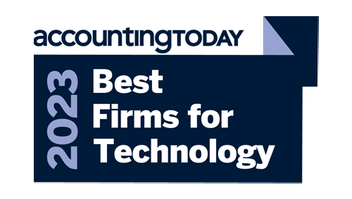 2023 Recognized Leader - Accounting Today Best Firms for Technology 2023 Recognized Leader - Accounting Today Best Firms for Technology