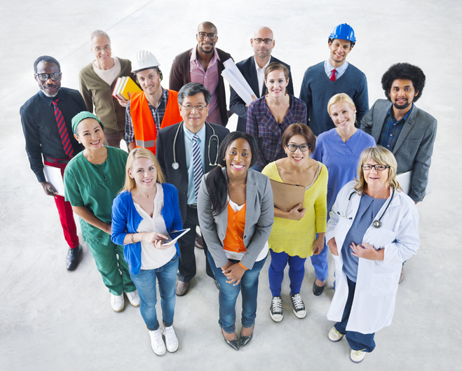 Group of Diverse Multiethnic People with Various Jobs