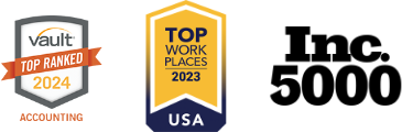 Vault Top Ranked 2024, Accounting | Top Work Places 2023 - USA | Inc. 5000