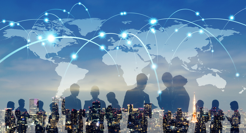 Global network stock photo abstract concept