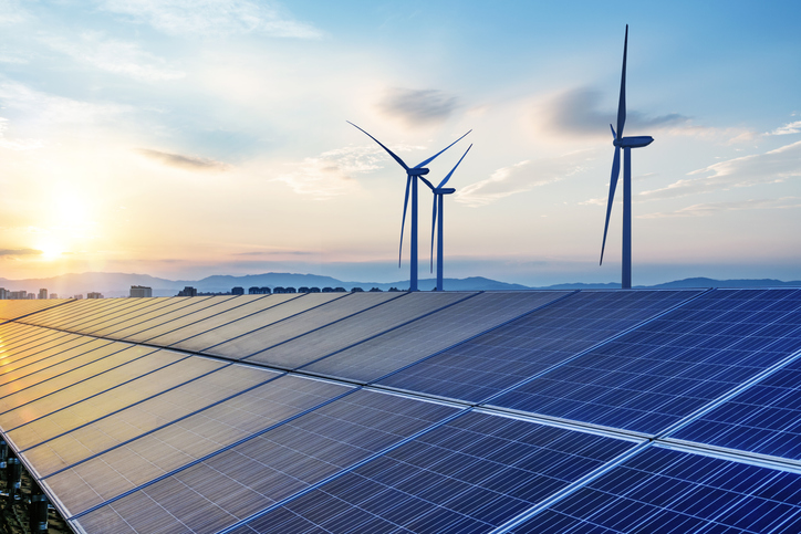 Solar and wind power Solar and wind power stock image