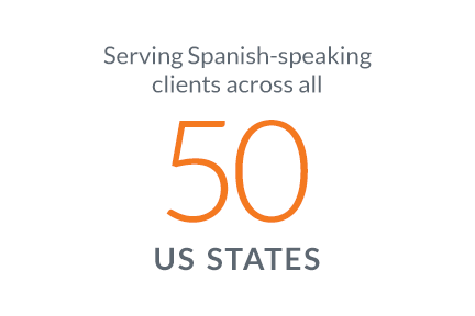 Serving Spanish-speaking clients across all 50 U.S. states Serving Spanish-speaking clients across all 50 U.S. states