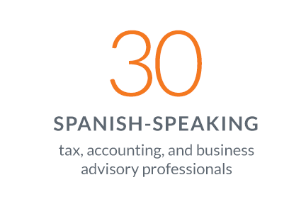 30 Spanish-speaking tax, accounting, and business advisory professionals 30 Spanish-speaking tax, accounting, and business advisory professionals