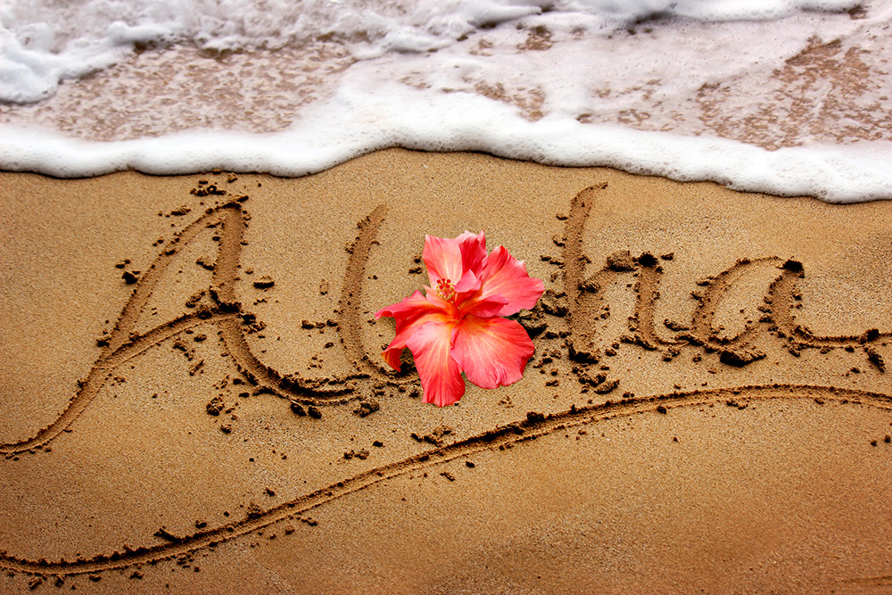 Aloha Written in the Sand - Maui, Hawaii