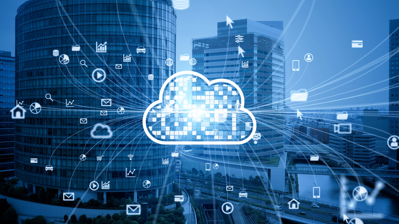 Cloud computing concept. Software as a Service. SaaS. Communication network. Cloud computing concept. Software as a Service. SaaS. Communication network.
