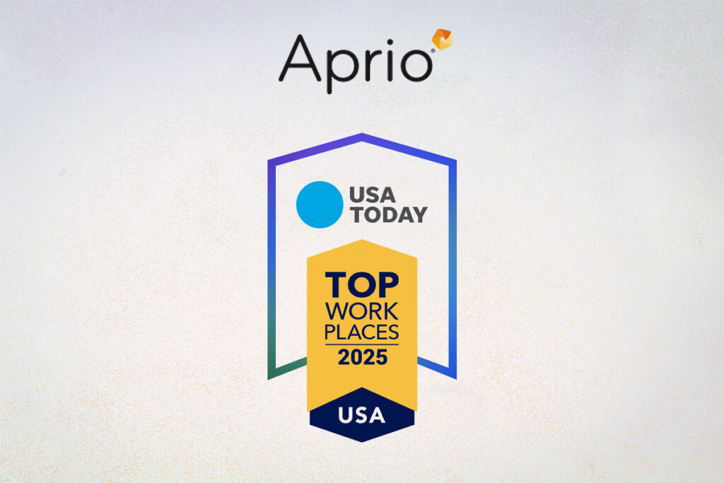 Energage Names Aprio Winner of The  Top Workplaces USA Today Award for Second Consecutive Year 