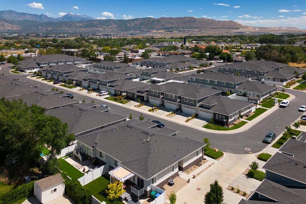 Aerial View of Residential Community - stock photo