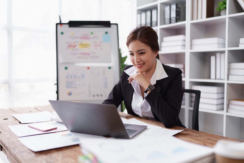 Professional analysis of business people success to make marketing strategy planning in the accounting workplace - stock photo