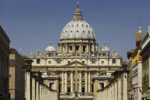 Vatican with St Peter's Basilica, Rome, Italy - stock photo