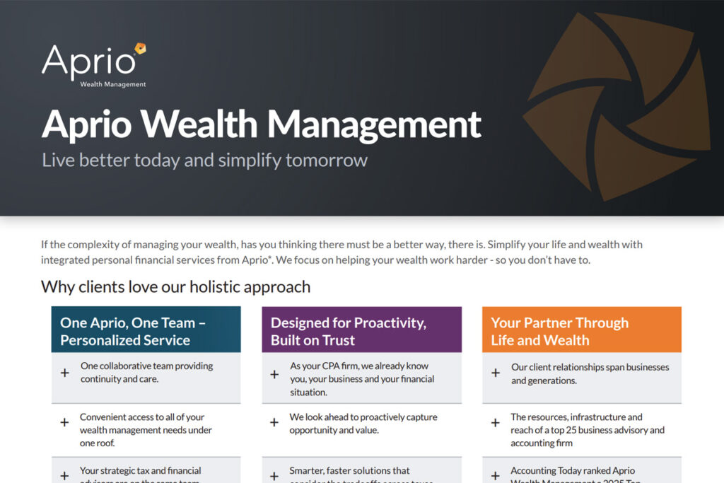 Aprio Wealth Management Overview