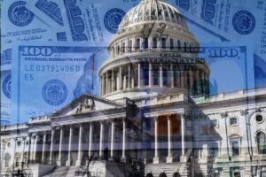 U.S. Government National Debt and Bailout - stock photo