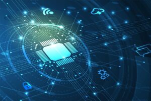 Cyber security and information or network protection. Future cyber technology web services for business and internet project - stock illustration