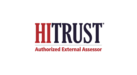 HITRUST logo with the words Authorized External Assessor written below in red text.