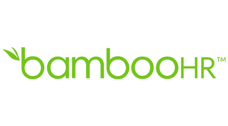 BambooHR logo in green text with a leaf design on the letter b and HR in uppercase letters on a light background.