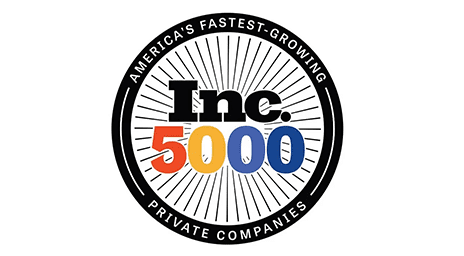 Circular badge with Inc. 5000 in bold letters, surrounded by the text America’s Fastest-Growing Private Companies.