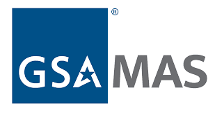 GSA MAS logo with GSA in white letters on a blue square and MAS in gray letters to the right.
