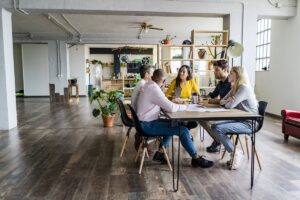 Business team having a meeting in loft office