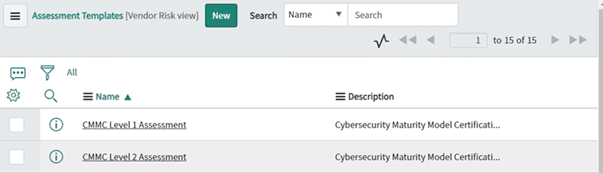 Figure 1: Templates available to self-assess