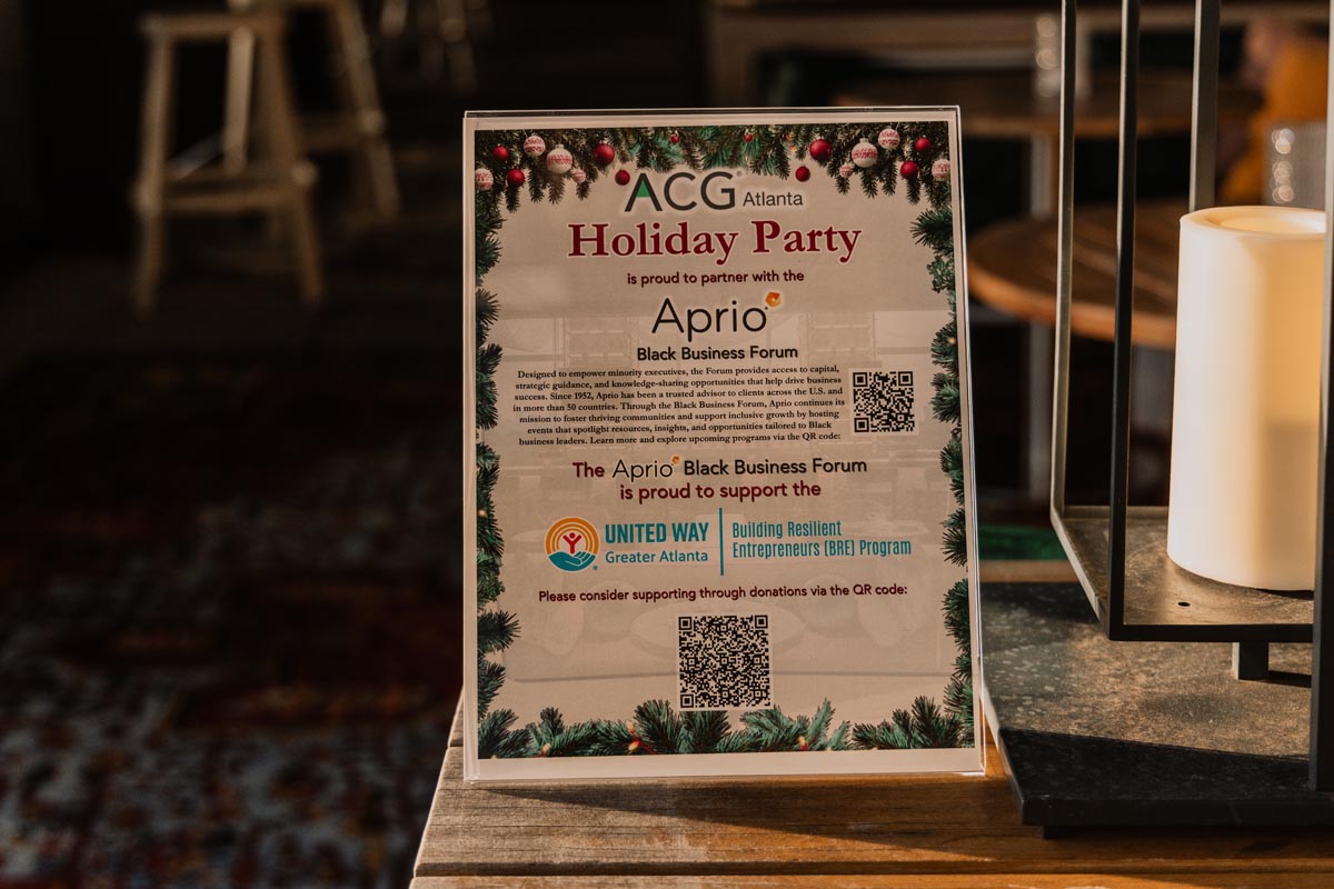 ACG Holiday Party, Sponsored by Aprio's Black Business Forum