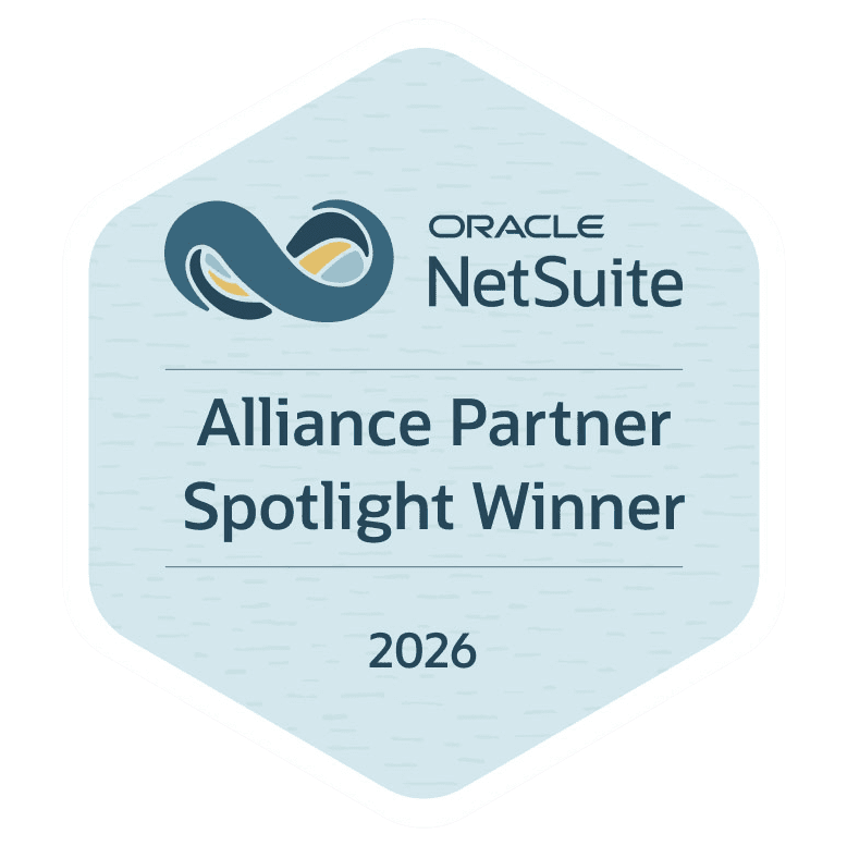 NetSuite Alliance Partner Industry Spotlight Winner 2026 badge