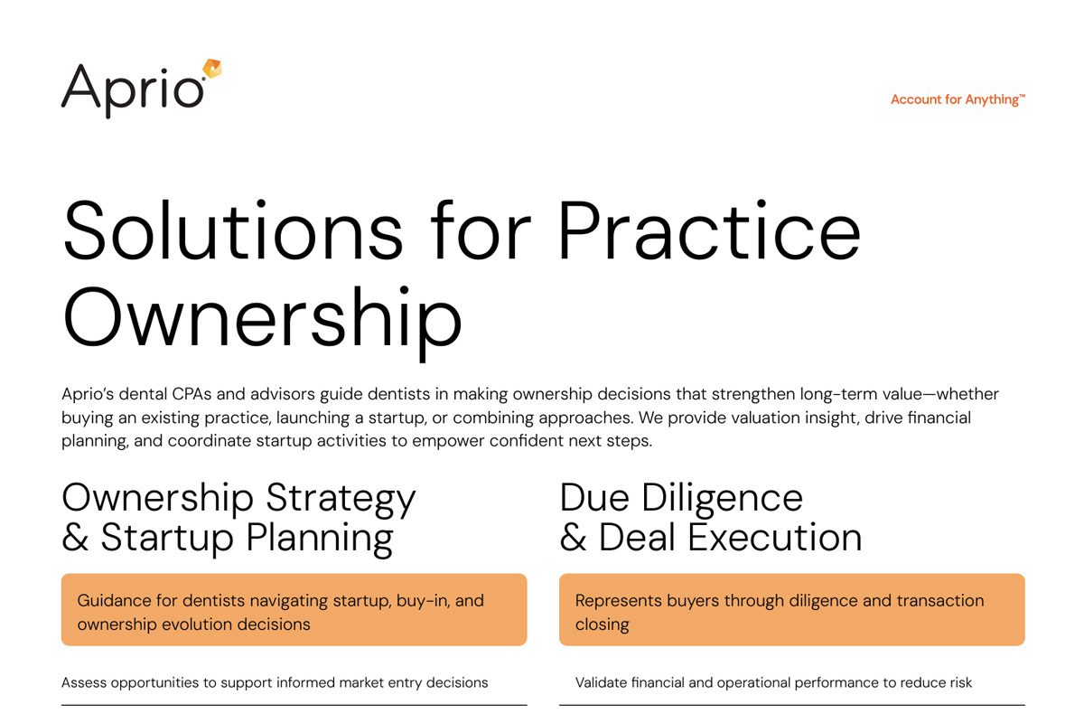 Solutions for Practice Ownership One Pager Cover